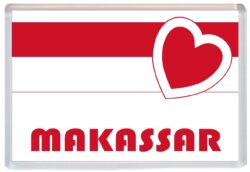 Makassar - Love Indonesia/Indonesian Towns & Cities Flag - Jumbo Fridge Magnet Souvenir Gift Present
