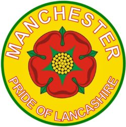 Manchester - Pride of Lancashire - TWO PACK - Car Bumper Laptop Window Decal County Flag Sticker