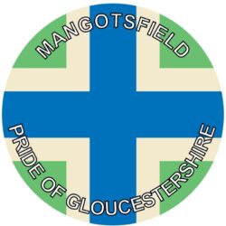 Mangotsfield - Pride of Gloucestershire - TWO PACK - Car Bumper Laptop Window Decal County Flag Sticker