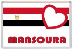 Mansoura - Love Egyptian Towns & Cities Flag - Jumbo Fridge Magnet Souvenir Gift Present