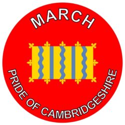 March - Pride of Cambridgeshire - TWO PACK - Car Bumper Laptop Window Decal County Flag Sticker