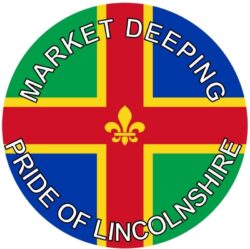 Market Deeping - Pride of Lincolnshire - TWO PACK - Car Bumper Laptop Window Decal County Flag Sticker