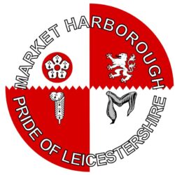 Market Harborough - Pride of Leicestershire - TWO PACK - Car Bumper Laptop Window Decal County Flag Sticker