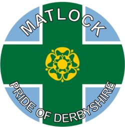 Matlock - Pride of Derbyshire - TWO PACK - Car Bumper Laptop Window Decal County Flag Sticker