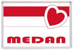 Medan - Love Indonesia/Indonesian Towns & Cities Flag - Jumbo Fridge Magnet Souvenir Gift Present
