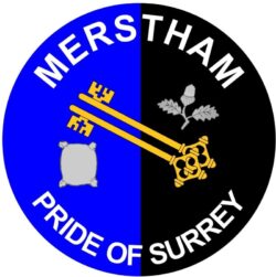 Merstham - Pride of Surrey - TWO PACK - Car Bumper Laptop Window Decal County Flag Sticker