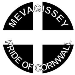 Mevagissey - Pride of Cornwall - TWO PACK - Car Bumper Laptop Window Decal County Flag Sticker