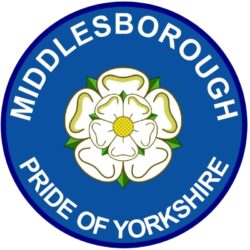 Middlesborough - Pride of Yorkshire - TWO PACK - Car Bumper Laptop Window Decal County Flag Sticker
