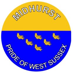 Midhurst - Pride of West Sussex - TWO PACK - Car Bumper Laptop Window Decal County Flag Sticker