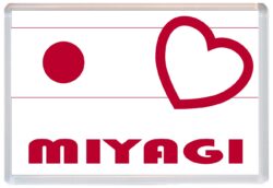 Miyagi - Love Japan/Japanese Towns & Cities Flag - Jumbo Fridge Magnet Souvenir Gift Present