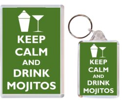 Keep Calm and Drink Mojitos - Jumbo Fridge Magnet & Double Sided Large Keyring Key Fob Chain Ring Gift Present Souven