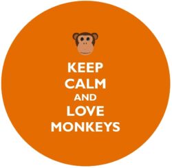 Keep Calm and Love Monkeys – 59mm Birthday Pin Badge Gift Present