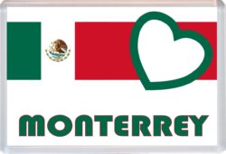 Monterrey - Love Mexico/Mexican Towns & Cities Flag - Jumbo Fridge Magnet Souvenir Gift Present