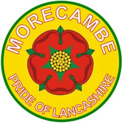 Morecambe - Pride of Lancashire - TWO PACK - Car Bumper Laptop Window Decal County Flag Sticker