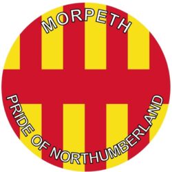 Morpeth - Pride of Northumberland - TWO PACK - Car Bumper Laptop Window Decal County Flag Sticker