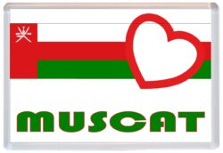 Muscat - Love Oman Towns & Cities Flag - Jumbo Fridge Magnet Souvenir Gift Present