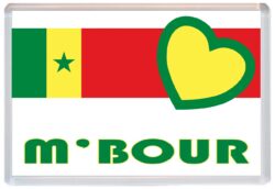 M'Bour - Love Senegal/Senegalese Towns & Cities Flag - Jumbo Fridge Magnet Souvenir Gift Present