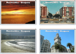 Montevideo - Uruguay - 4 PACK - Jumbo Fridge Magnet Souvenir Gift Present