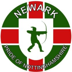Newark - Pride of Nottinghamshire - TWO PACK - Car Bumper Laptop Window Decal County Flag Sticker