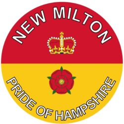 New Milton - Pride of Hampshire - TWO PACK - Car Bumper Laptop Window Decal County Flag Sticker