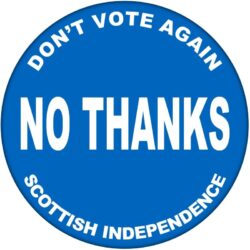 No Thanks - 59mm Badge/Badges Gift Present Statement Quote Scottish Referendum Independence
