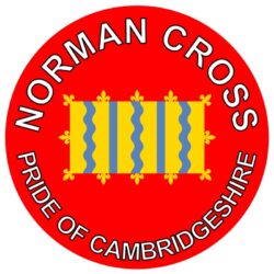 Norman Cross - Pride of Cambridgeshire - TWO PACK - Car Bumper Laptop Window Decal County Flag Sticker
