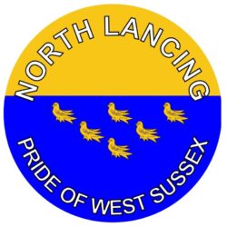 North Lancing - Pride of West Sussex - TWO PACK - Car Bumper Laptop Window Decal County Flag Sticker