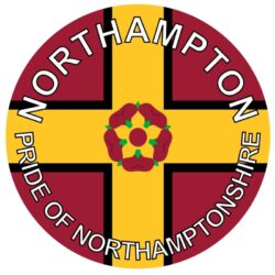 Northampton - Pride of Northamptonshire - TWO PACK - Car Bumper Laptop Window Decal County Flag Sticker