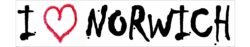 I Love Norwich - Car Bumper Laptop Window Decal Sticker