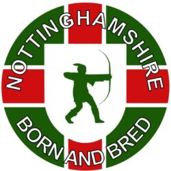 Nottinghamshire Born & Bred - TWO PACK - Car Bumper Laptop Window Decal County Flag Sticker