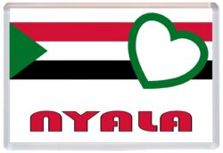 Nyala - Love Sudan/Sudanese Towns & Cities Flag - Jumbo Fridge Magnet Souvenir Gift Present