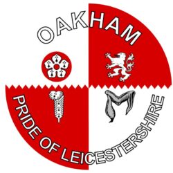 Oakham - Pride of Leicestershire - TWO PACK - Car Bumper Laptop Window Decal County Flag Sticker