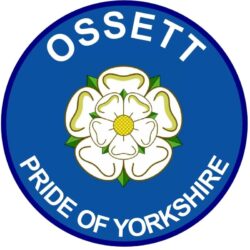 Ossett - Pride of Yorkshire - TWO PACK - Car Bumper Laptop Window Decal County Flag Sticker