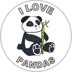 I Love Pandas - 59mm Badge/Badges Fun Gift Present