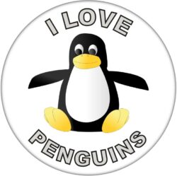 I Love Penguins - 59mm Badge/Badges Fun Gift Present