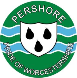 Pershore - Pride of Worcestershire - TWO PACK - Car Bumper Laptop Window Decal County Flag Sticker