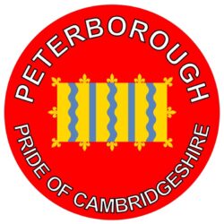 Peterborough - Pride of Cambridgeshire - TWO PACK - Car Bumper Laptop Window Decal County Flag Sticker
