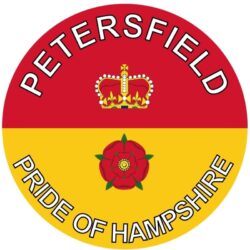 Petersfield - Pride of Hampshire - TWO PACK - Car Bumper Laptop Window Decal County Flag Sticker