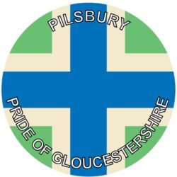 Pilsbury - Pride of Gloucestershire - TWO PACK - Car Bumper Laptop Window Decal County Flag Sticker