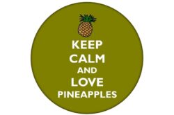 Keep Calm and Love Pineapples - 59mm Birthday Pin Badge Gift Present