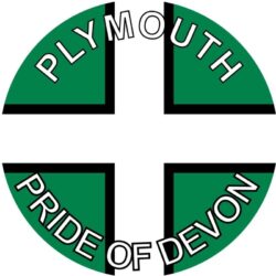 Plymouth - Pride of Devon - TWO PACK - Car Bumper Laptop Window Decal County Flag Sticker