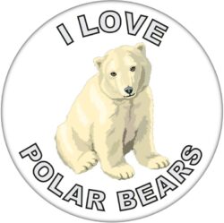 I Love Polar Bears - 59mm Badge/Badges Fun Gift Present