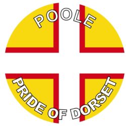 Poole - Pride of Dorset - TWO PACK - Car Bumper Laptop Window Decal County Flag Sticker