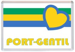 Port-Gentil - Love Gabon/Gabonese Towns & Cities Flag - Jumbo Fridge Magnet Souvenir Gift Present