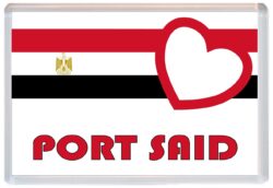 Port Said - Love Egyptian Towns & Cities Flag - Jumbo Fridge Magnet Souvenir Gift Present