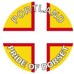 Portland - Pride of Dorset - TWO PACK - Car Bumper Laptop Window Decal County Flag Sticker