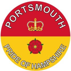 Portsmouth - Pride of Hampshire - TWO PACK - Car Bumper Laptop Window Decal County Flag Sticker