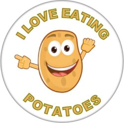 I Love Eating Potatoes - 59mm Badge/Badges Fun Gift Present