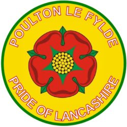 Poulton Le Fylde - Pride of Lancashire - TWO PACK - Car Bumper Laptop Window Decal County Flag Sticker