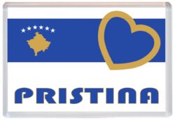 Pristina - Love Kosovo/Kosovan Towns & Cities Flag - Jumbo Fridge Magnet Souvenir Gift Present